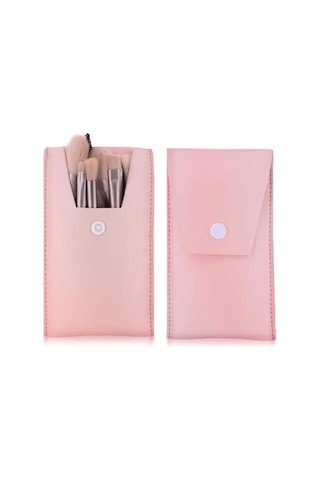 İzla Deri Çantalı Makyaj Fırça Seti 8'li