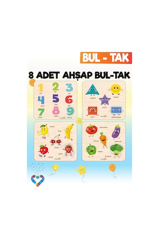 Eğitici 8 Adet Mega Set Bul-tak Oyuncak