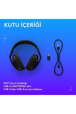 Logitech G G321 Lıghtspeed Bluetooth Kablosuz Hafif Konforlu Mikrofonlu Oyuncu Kulaklığı,