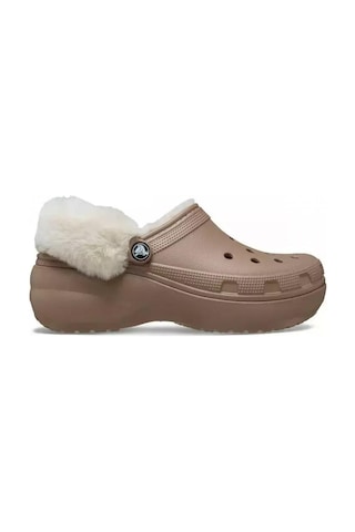 Crocs Classic Platform Fuzz Lined Clog Latte Terlik 212854 2q9 Kahverengi