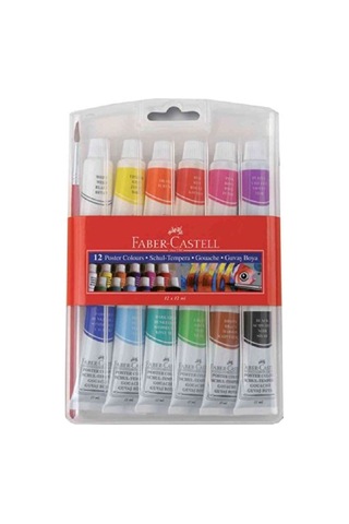 Faber-castell Tüp Guaj Boya, 12 Renk 10'lu
