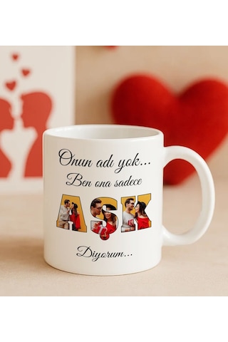 Bk Gift Kişiye Özel Fotoğraflı Aşk Tasarımlı Beyaz Kupa Bardak-1, Arkadaşa Hediye, Sevgiliye Hediye, Doğum Günü Hediyesi Kobitmeyencom34663 Bk Gift