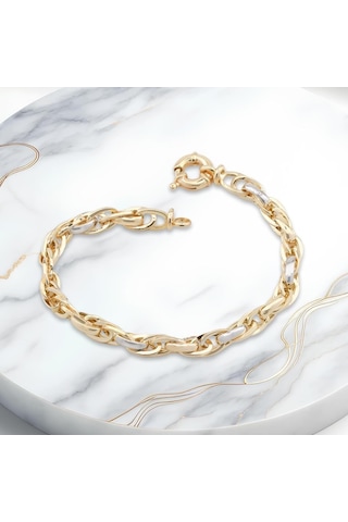 Th5158 Altın Model 925 Ayar Gümüş Hallow Bileklik