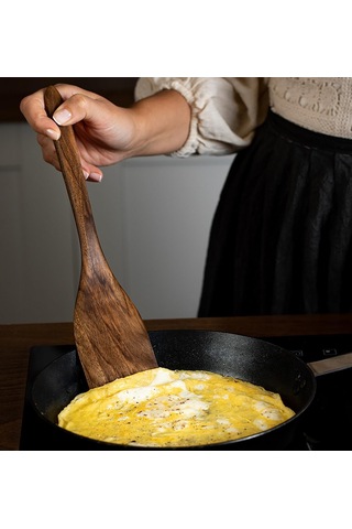 Ceviz Ağacı El Yapımı Tahta Kaşık Ve Spatula Seti 30 Cm Çok Renkli