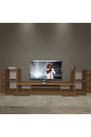 Decoraktiv Trio On2s Mdf Tv Ünitesi Tv Sehpası - Naturel Ceviz