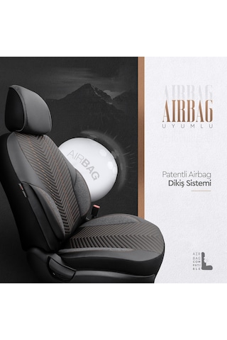 Advanced Design Özel Tasarım Premium Deri-Keten Ekstra Destekli Universal Oto Koltuk Kılıfı Tam Set