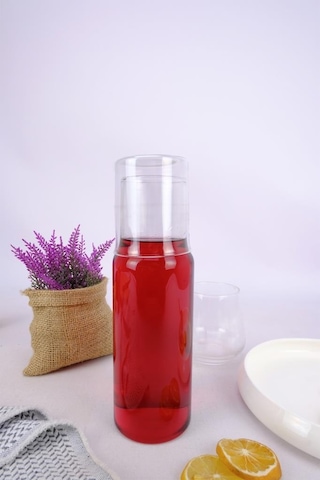 Digithome Cam Kapaklı Başucu Su Ve Meşrubat Sürahisi Karaf Şişe 600 Ml H2o75975 C1-1-18