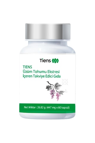 Tiens Üzüm Tohumu Eki İçeren Takviye Edici Gıda 60 Kapsül Tiens Üzüm Tohumu Eki İçeren Takviye Edici Gıda 60 Kapsül