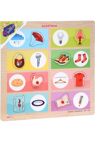 Ony-369-370 Ahşap Tutmalı Eşleştirme İlişkili Nesneler -onyıl.