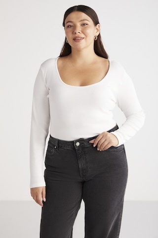 ETHIQUET VERSAYBB Kadın Regular Slim Beyaz Beyaz Büyük Beden Body