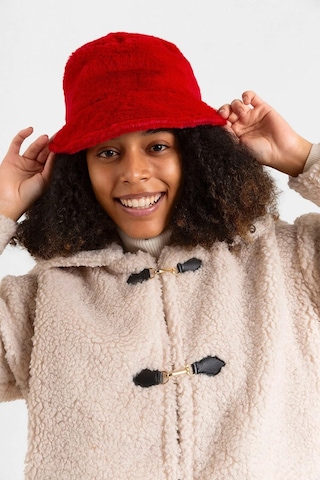 Kadın Peluş Bucket Şapka 1102 Rkş-01 Kırmızı Kırmızı