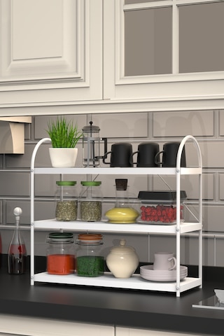 Bello Mutfak Rafı Tezgah Üstü 3'lü Oval 50 Cm Beyaz-beyaz Beyaz-beyaz