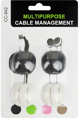 Yaozixa Masaüstü Kabloları Düzenleyici, Çift Delikli Toplama Seti 2 Beyaz + 2 Siyah , Dayanıklı Materyal, Kolay Kurulum, Yeniden Kullanılabilir