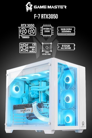 Game Master F7 R5-5500 16 GB 512 GB SSD Dos Masaüstü Oyuncu Bilgisayarı