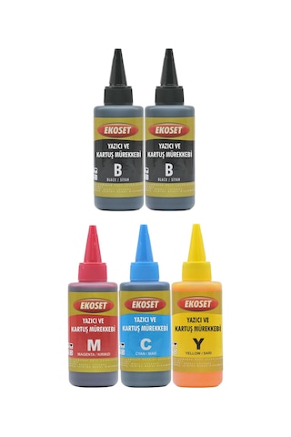 Ekoset Brother Dcp T300 T310 Uyumlu Mürekkep 100 ML 5'li Set