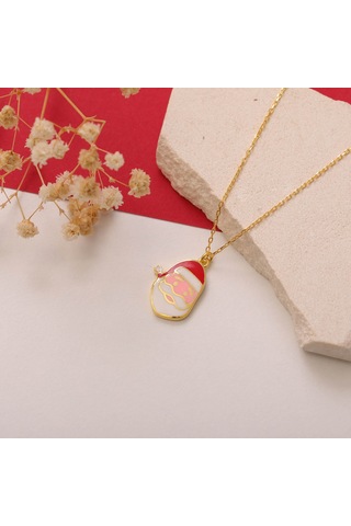 925 Ayar Gümüş Yılbaşı Hediyesi Noel Baba Kolye Gold