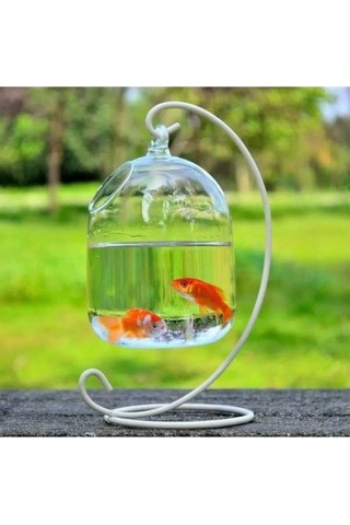 Tongxida El Yapımı Asma Cam Akvaryum, Modern Şeffaf Balık Tankı, Özgür Desenli