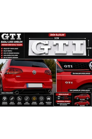 Volkswagen Golf Gtı Polo Gtı Bagaj Logo Amblem Krom Beyaz 0