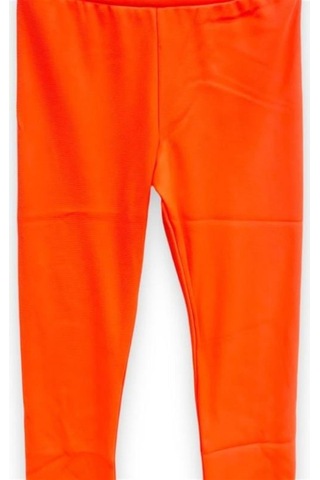 Kız Çocuk Beli Lastikli Yüksek Bel Neon Uzun Tayt-11517 Turuncu