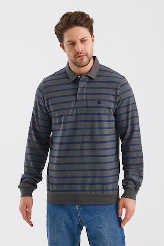 Alexander Gardi Alexandergardı Polo Yaka Çizgili Regular Fit Sweatshırt Wk25214 001