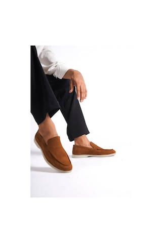 Mubiano Hakiki Deri -mbkry22103tb Taba Nubuk Erkek Loafer Taba