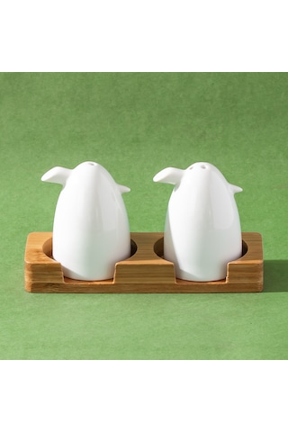 Porsima 102001 Grage 2li Standlı Porselen Tuzluk Biberlik Seti