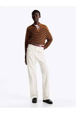 Tommy Hilfiger Relaxed Bootcut Hw C, Ybl Beyaz Kadın Jean Pantolon