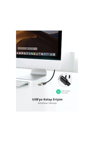 Ugreen Usb 3.0 Uzatma Kablosu, 1 Metre, Siyah, 10368