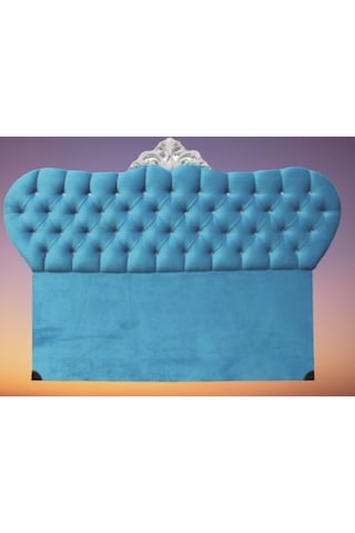 Başlık Alc Avangartmodel 90cm Baby Face Kumaş Modern Kapitone Mavi Renk El Yapımı