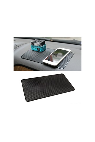 Jeemson Araç İçin Evrensel Pvc-silikon Kaymazlık Mat 27x15cm - Isı/dağınık Yol Dayanıklı, Yüksek Yapışkanlı, Çok Amaçlı Siyah Grid Desenli