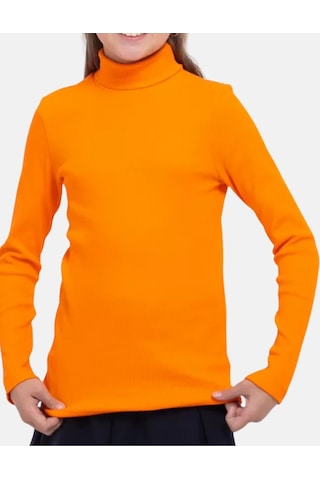 Alya Underwear Balıkçı Yaka Pamuklu Fitilli Kumaş Çocuk Kaşkorse Unisex Body Turuncu