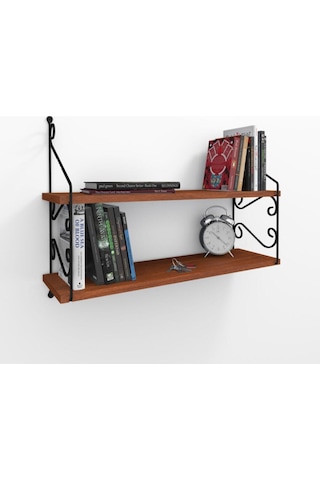 Decormet Seramoni Raf Seti 2 Raflı 200 720 Ceviz Çok Renkli