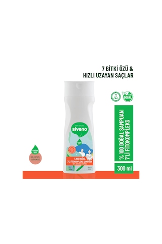 Siveno %100 Doğal Fitokompleks Şampuan 7 Değerli Bitki Yoğun Saç Dökülme Karşıtı Besleyici Dolgunlaştırıcı 300 ML