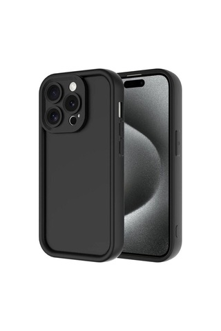 Apple Uyumlu iPhone 15 Pro Kılıf Kamera Korumalı Zore Ananas Kapak Siyah