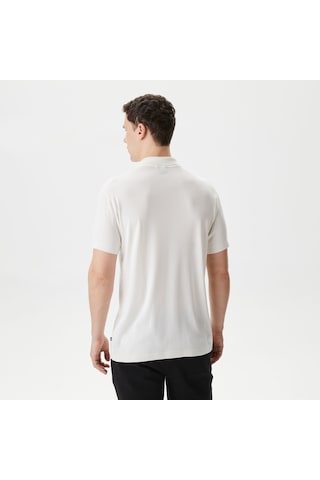 Nautica Erkek Kırık Beyaz Classic Fit Kısa Kollu Polo Düz K45329t Beyaz