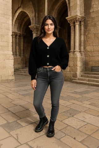 Banny Jeans Kadın Orta Bel Düz Dar Kesim Jean Pantolon Koyu Gri 28
