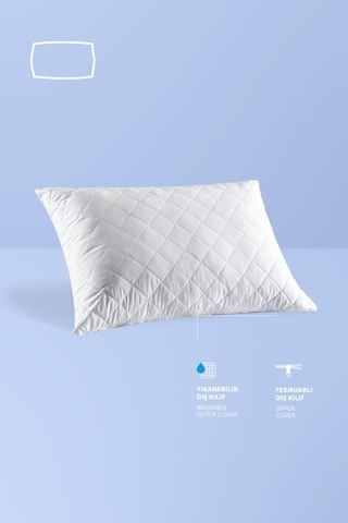 Pafu Visco Silikon Dolgulu Klasik Sert Uyku Yastık Beyaz