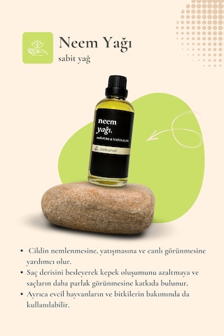 Sabunal Neem Yağı 100 ML Doğal Cilt Ve Saç Bakım Yağı