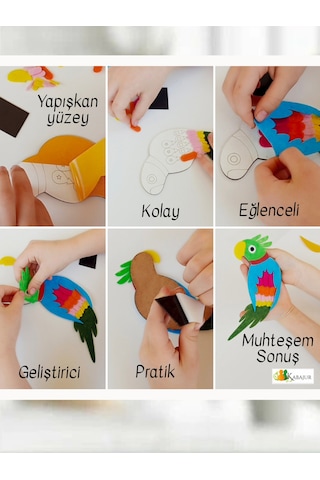 Keçe Papağan Magnet Yaratıcı Yapım Seti - Çocuklar İçin Eğitici Aktivite