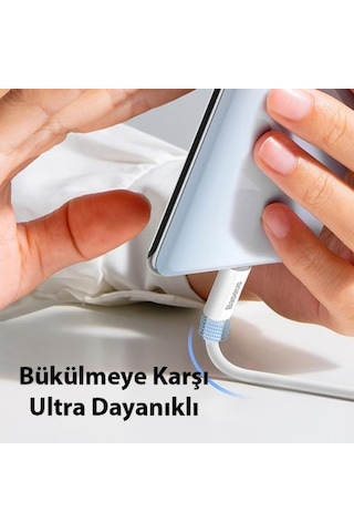 Baseus Super Şarj Kopmaz Kablo 100W Type-C Şarj Kablosu 480Mbps Veri Aktarım Kablosu USB to Type-C