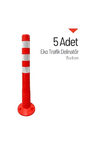 5 Adet Eko Trafik Delinatör 75 X 8 Cm Esnek Duba-4149