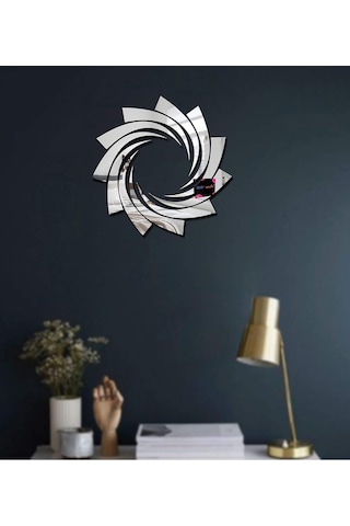 Spiral Serisi Modern Tasarım Akrilik Duvar Dekorasyon Ürünleri Gümüş Renk 50 Cm