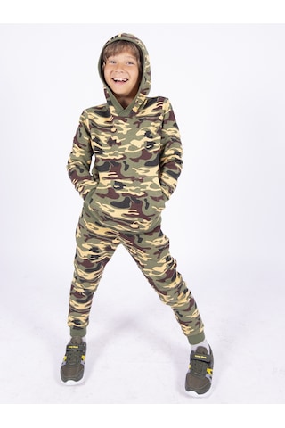 Erkek Çocuk Kamuflaj Desenli Eşofman Takımı Çok Renkli