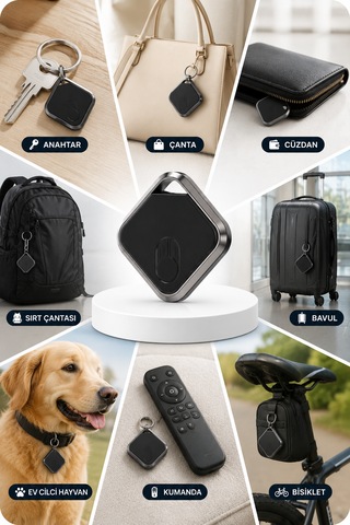 Bluetooth Akıllı Konum Takip Cihazı - Find My Uyumlu Anahtarlık Tracker - Eşya Bulucu 1