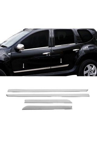 Dacia Duster 2010-2017 Arası Krom Yan Kapı Çıtası 4 Prç P.çelik