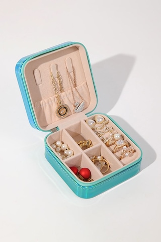 Chavin Mavi Seyahat Yüzük Küpe Kolye Takı Kutusu St1-67mv Mavi