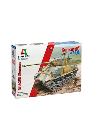 Italeri 6586s 1/35 Ölçek, M4a3e8 Sherman Kore Savaşı Tank, Plastik Model Kiti-51179