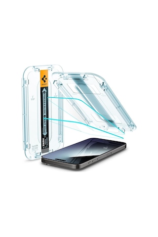 Apple iPhone 15 Pro Uyumlu Cam Ekran Koruyucu Kolay Kurulum, Spigen Glas.tr Ezfit 2 Adet