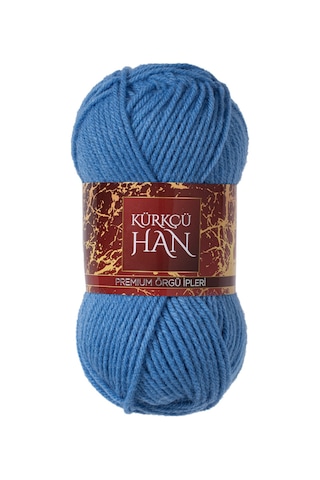 Kürkçü Han Dekor 100gr 100m El Örgü İpi Tozlu Mavi