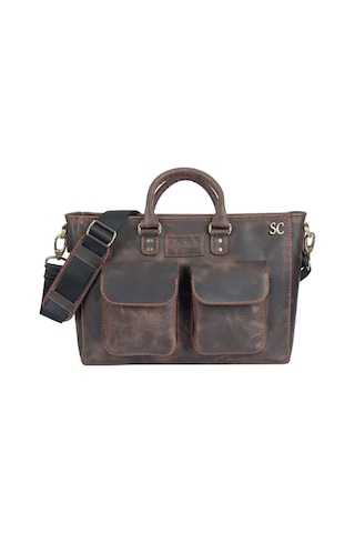 Isminize Özel Deri Evrak / Laptop Çantası-129979 Siyah